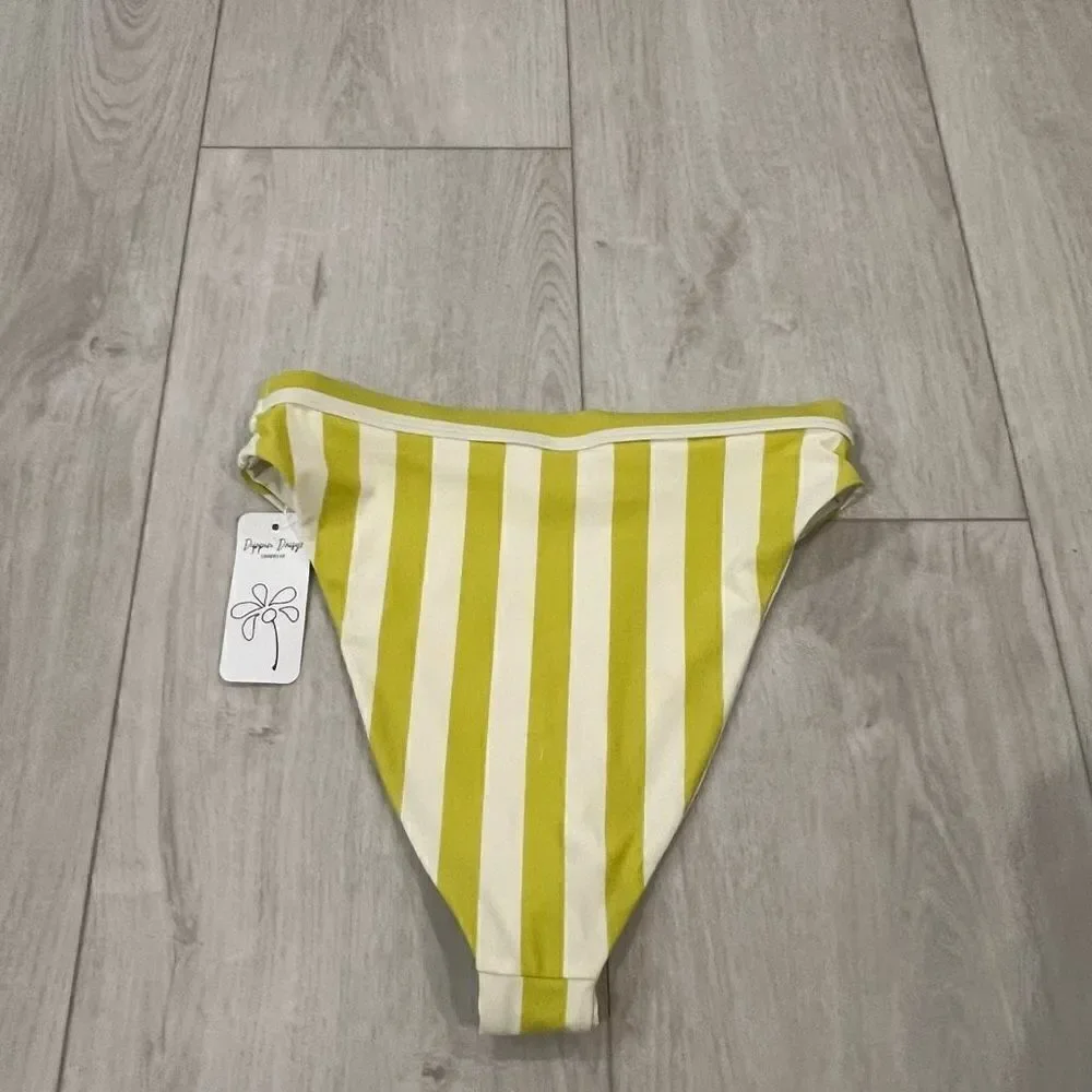 NWT Dippin' Daisy's High Waisted Bikini Bottoms- Citrus Stripes size S